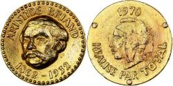 World Coins - France, Token, Collection Total, Aristide Briand, 1970, Brass,