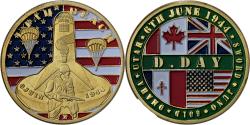 World Coins - France, Medal, Débarquement Allié, D Day, Steel, Colourized,