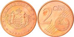 World Coins - Monaco, 2 Euro Cent, 2001, Paris, , Copper Plated Steel, KM:168