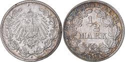 World Coins - Coin, GERMANY - EMPIRE, 1/2 Mark, 1918, Hamburg, , Silver, KM:17