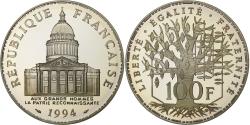 World Coins - France, 100 Francs, Panthéon, 1994, Paris, Proof, Silver,