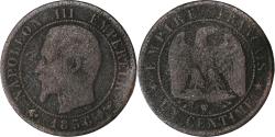 World Coins - France, Napoleon III, Centime, 1856, Lille, Bronze,