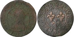 World Coins - France, Louis XIII, Double Tournois, 1638, Troyes, Copper, , Gadoury:11
