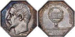 World Coins - France, Token, Napoléon III, Compagnie des Notaires de Paris, Silver, Barre