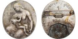 World Coins - France, Broche, Croix Rouge, 1945, Silvered bronze, Guerchet,