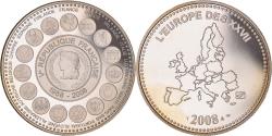 World Coins - France, Medal, L'Europe des XXVII, Veme République, Politics, 2008,