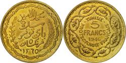 World Coins - Coin, Tunisia, Muhammad al-Amin Bey, 5 Francs, AH 1365/1946, Paris, ESSAI