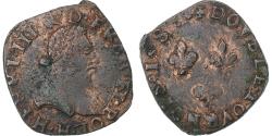 World Coins - France, Henri III, Double Tournois, 1586, La Rochelle, Copper,