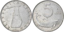 World Coins - Coin, Italy, 5 Lire, 1974, Rome, , Aluminum, KM:92