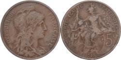 World Coins - France, 5 Centimes, Daniel-Dupuis, 1915, Paris, Bronze, , Gadoury:165