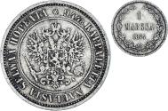 World Coins - Coin, Finland, Alexander II, Markka, 1874, Helsinki, , Silver, KM:3.2