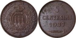 World Coins - Coin, San Marino, 5 Centesimi, 1937, Rome, , Bronze, KM:12