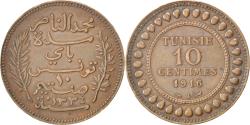World Coins - Coin, Tunisia, Muhammad al-Nasir Bey, 10 Centimes, 1916, Paris,