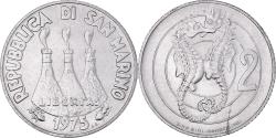 World Coins - Coin, San Marino, 2 Lire, 1975, FDC, , Aluminum, KM:41