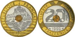 World Coins - Coin, France, Mont Saint Michel, 20 Francs, 1999, Pessac, FDC,