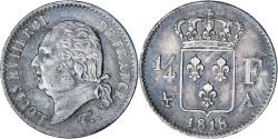 World Coins - Coin, France, Louis XVIII, Louis XVIII, 1/4 Franc, 1818, Paris,