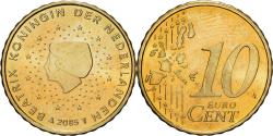 World Coins - Netherlands, Beatrix, 10 Euro Cent, 2005, Utrecht, BU, , Nordic gold