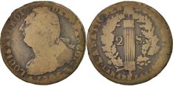 World Coins - Coin, France, 2 sols françois, 2 Sols, 1793, Lille, , Bronze