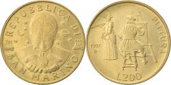 World Coins - Coin, San Marino, 200 Lire, 1997, Rome, , Aluminum-Bronze, KM:366