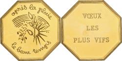 World Coins - France, Token, Amour et Mariage, Voeux, Gilt Bronze, Après la Pluie, le Beau