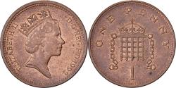 World Coins - Great Britain, Elizabeth II, Penny, 1992, Copper Plated Steel,