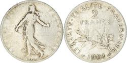 World Coins - Coin, France, Semeuse, 2 Francs, 1901, Paris, , Silver, KM:845.1