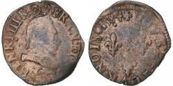 World Coins - France, Henri III, Double Tournois, 1584, Poitiers, Copper,