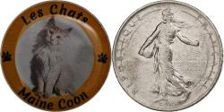 World Coins - France, Token, Les Chats - Maine Coon, Nickel,