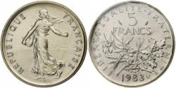 World Coins - Coin, France, Semeuse, 5 Francs, 1983, Paris, série FDC, , Nickel Clad