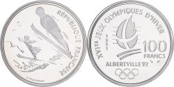 World Coins - France, 100 Francs, 1992 Olympics, Albertville, Ski Jumping, 1991, MDP, Proof
