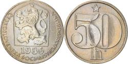 World Coins - Coin, Czechoslovakia, 50 Haleru, 1986, , Copper-nickel, KM:89
