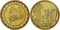 World Coins - Monaco, 10 Centimes, 2001, Nordic gold, , Gadoury:MC175
