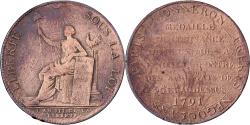 World Coins - France, Monneron de 2 Sols, Liberté, 1791 / AN 3, Birmingham, Copper,