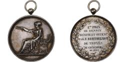 World Coins - France, Medal, Troyes, 1er Prix de dessin, 1827, Silver, Brenet,