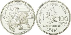 World Coins - Coin, France, Hockey players, 100 Francs, 1991, BE, , Silver, KM:993