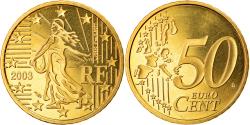 World Coins - France, 50 Euro Cent, 2003, Proof, , Brass, KM:1287