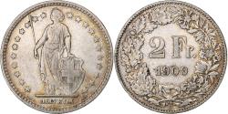 World Coins - Switzerland, 2 Francs, Helvetia, 1909, Bern, Silver, , KM:21