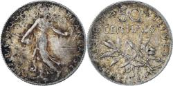 World Coins - Coin, France, Semeuse, 50 Centimes, 1919, Paris, , Silver, KM:854