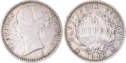 World Coins - Coin, INDIA-BRITISH, Victoria, 1/4 Rupee, 1840, Bombay, , Silver