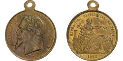 World Coins - France, Medal, Napoléon III, Exposition universelle de Paris, 1867, Brass