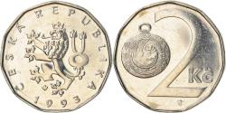 World Coins - Coin, Czech Republic, 2 Koruny, 1993, , Nickel plated steel, KM:9