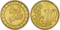 World Coins - Monaco, Rainier III, 10 Euro Cent, 2001, Paris, , Brass, Gadoury:MC175