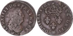 World Coins - Coin, France, Louis XIV, 2 Deniers, 1708, Strasbourg, , Copper, KM:309