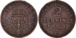 World Coins - Coin, German States, PRUSSIA, Wilhelm I, 2 Pfennig, 1867, Hannover,