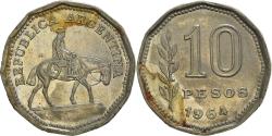 World Coins - Coin, Argentina, 10 Pesos, 1964, , Nickel Clad Steel, KM:60