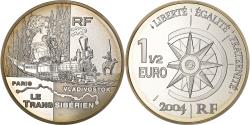 World Coins - France, 1-1/2 Euro, Le Trans Sibérien, 2004, Paris, Silver, , KM:1380
