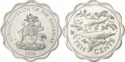 World Coins - Bahamas, Elizabeth II, 5 Cents, 1974, Franklin Mint, Copper-nickel,
