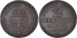 World Coins - Coin, German States, PRUSSIA, Wilhelm I, 2 Pfennig, 1868, Brunswick,