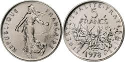 World Coins - France, 5 Francs, Semeuse, 1978, Monnaie de Paris, série FDC, Copper-nickel