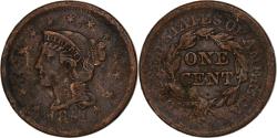 Us Coins - France, Cent, Braided Hair, 1851, Philadelphia, Copper, , KM:67